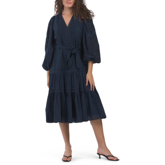 KOBI HALPERIN Navy Kassie Embroidered Dress